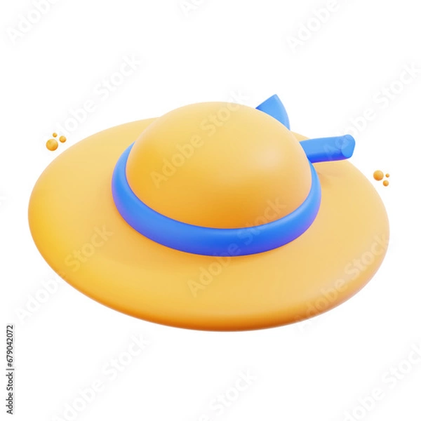 Obraz 3d rendering beach hat illustration