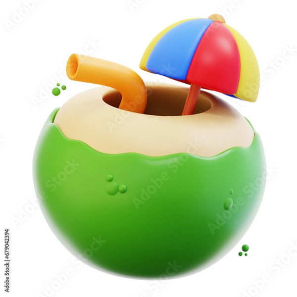 Obraz 3d rendering coconut drink illustration