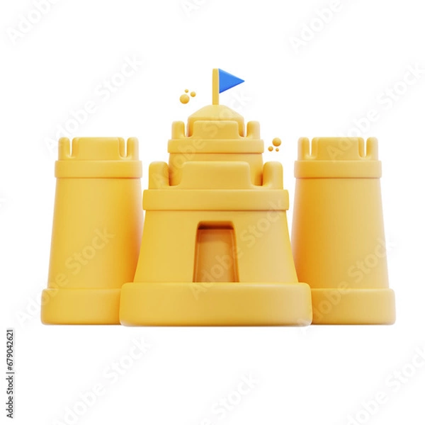 Obraz 3d rendering sand castle illustration