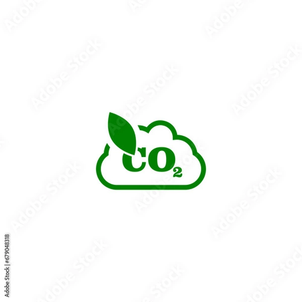 Fototapeta Carbon emissions reduction icon. CO2 cloud icon isolated on white background