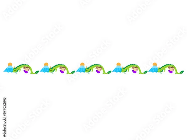 Obraz 一富士二鷹三茄子と龍のライン