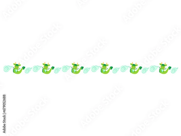 Obraz 雲と可愛い龍のライン