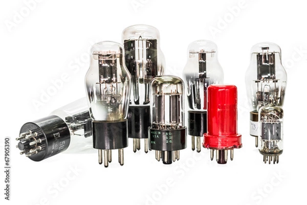 Fototapeta Vacuum electronic preamplifier tubes