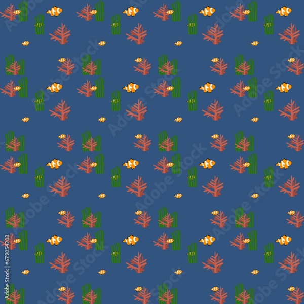 Fototapeta Seamless pattern illustration 