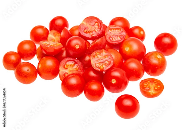 Obraz fresh cherry tomato cut on a white background.
