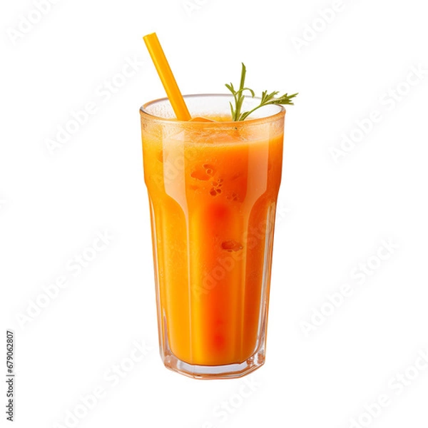 Fototapeta Carrot Juice on a white background isolated PNG