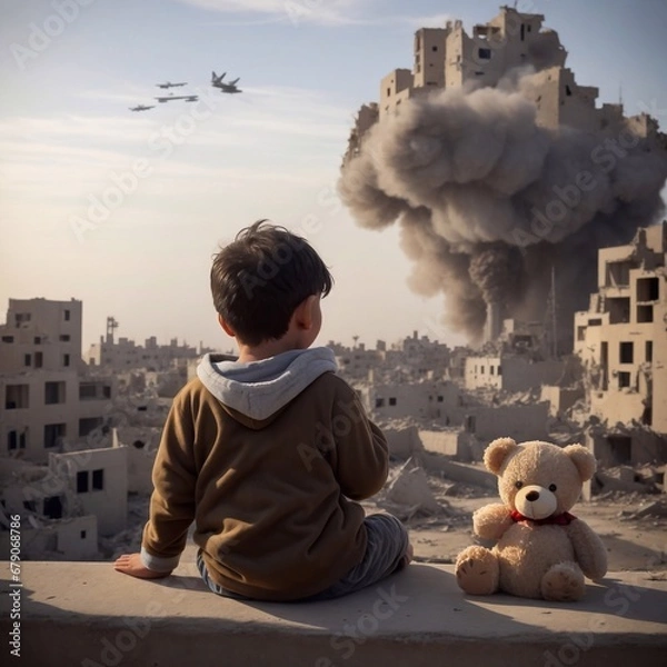 Obraz the child sees explosions