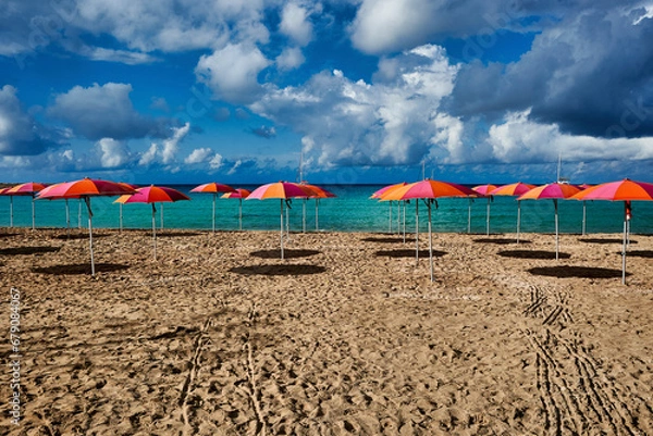 Fototapeta beach umbrellas on beach