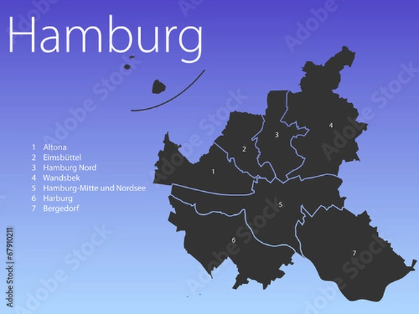 Obraz Karte Hamburg