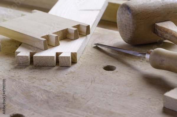 Obraz Pins and tails of dovetailed joint