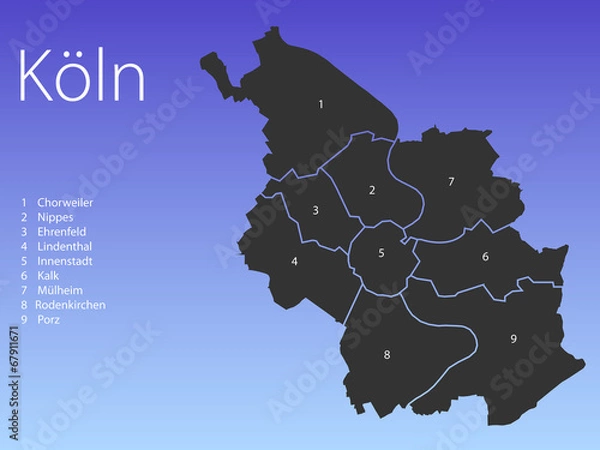 Obraz Landkarte Köln