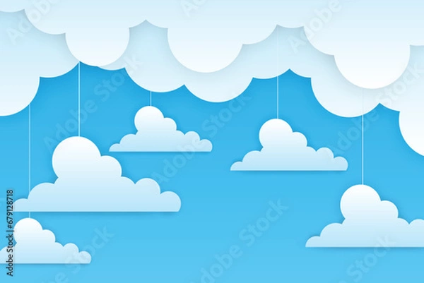Obraz Cloud background in paper cut style