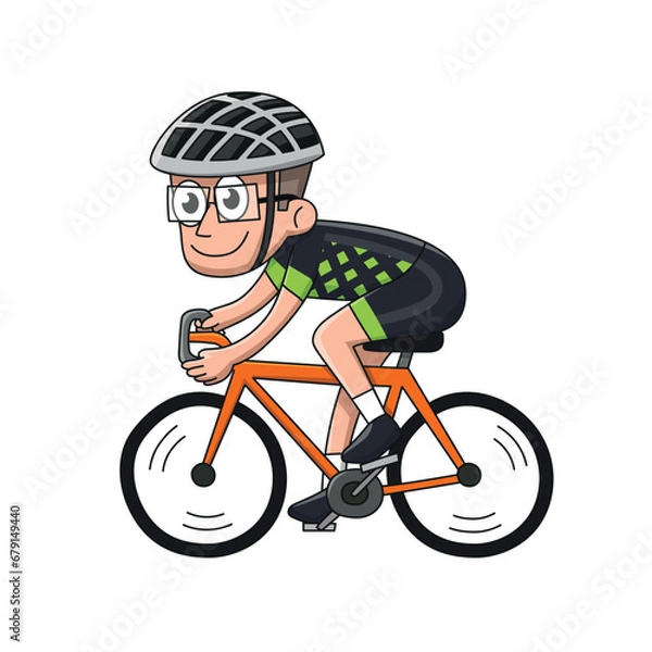 Obraz Cyclist. Cartoon style vector illustration