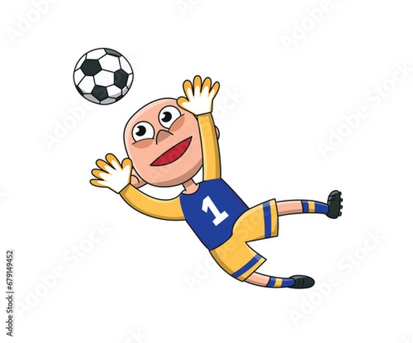 Obraz Goalkeeper. Cartoon style vector illustration