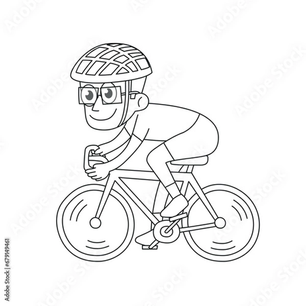 Obraz Cyclist. Outline style vector illustration