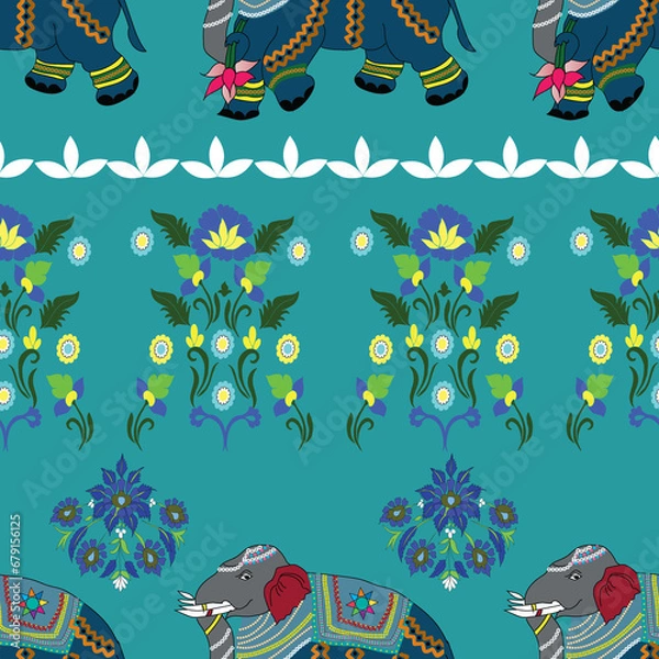 Obraz Elephant Border Design