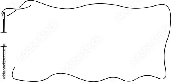 Fototapeta needle thread frame with copy space