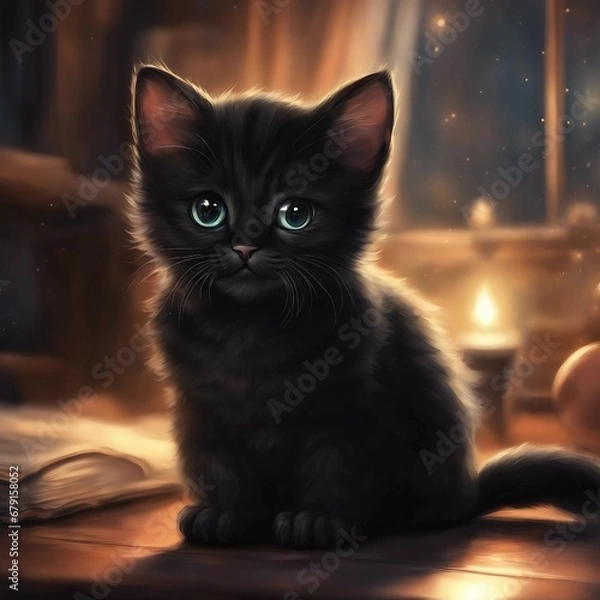 Obraz Cute Black Kitten