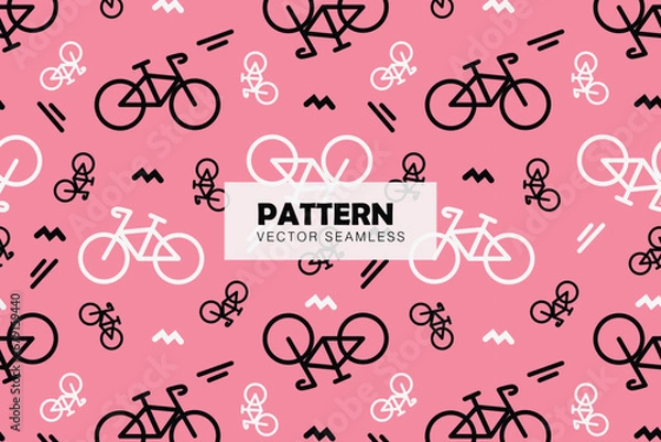 Obraz Bicycle geometric line shapes seamless repeat pattern
