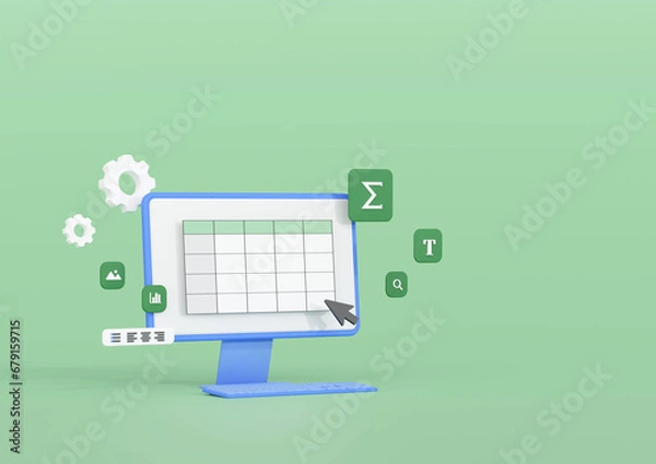 Obraz  3DCG｜パソコンで表計算・スプレッドシート・エクセルを使用する
