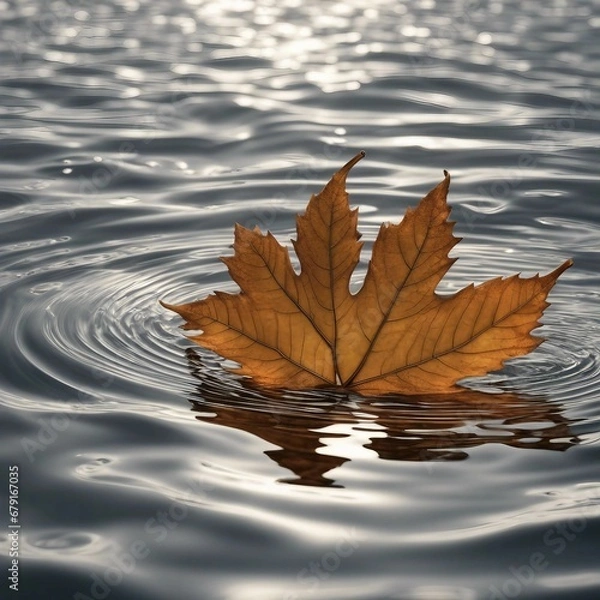 Obraz autumn leaves on water
