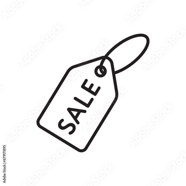 Obraz black sale tag over white background