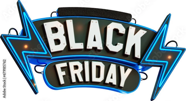 Obraz Black Friday Sale Banner 3d Render Cutout