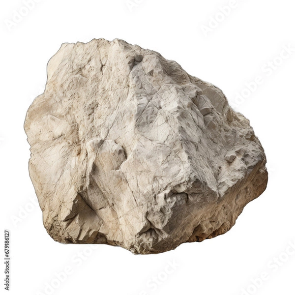 Obraz Limestone boulder isolated on transparent background