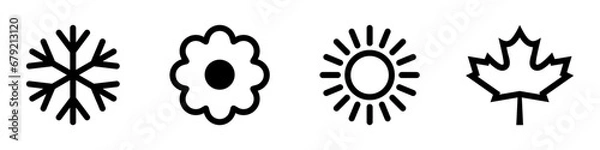 Fototapeta Season - vector icons. Four season vector icons. Winter, Spring, Summer and Autumn