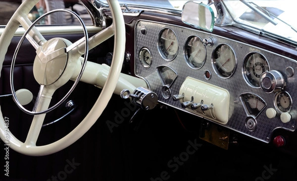 Obraz vintage car - inside