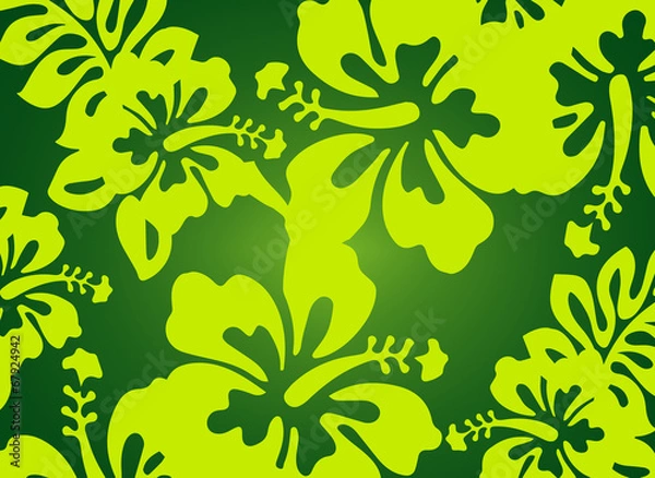 Fototapeta Green floral pattern - design element
