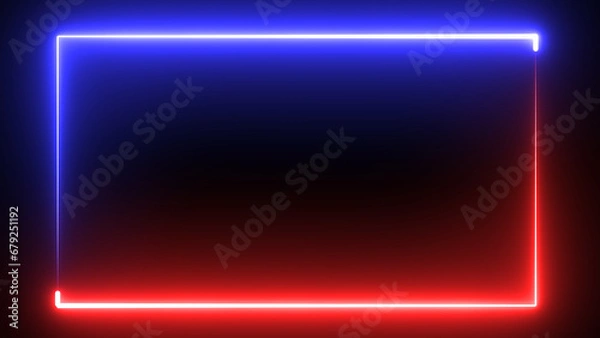 Obraz 4K Neon pure blue and pure red border technology background