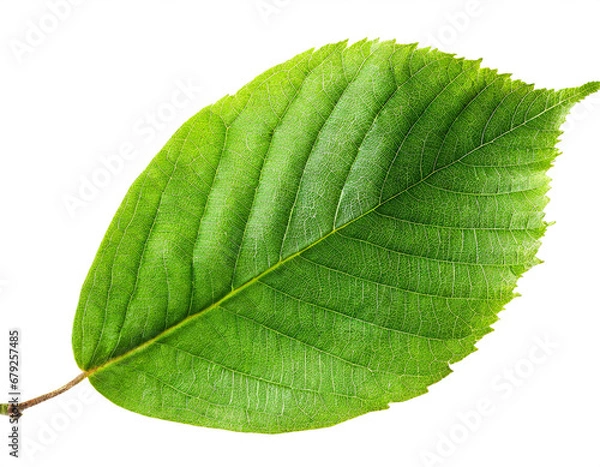 Fototapeta green Beech leaf isolated on white background, cutout