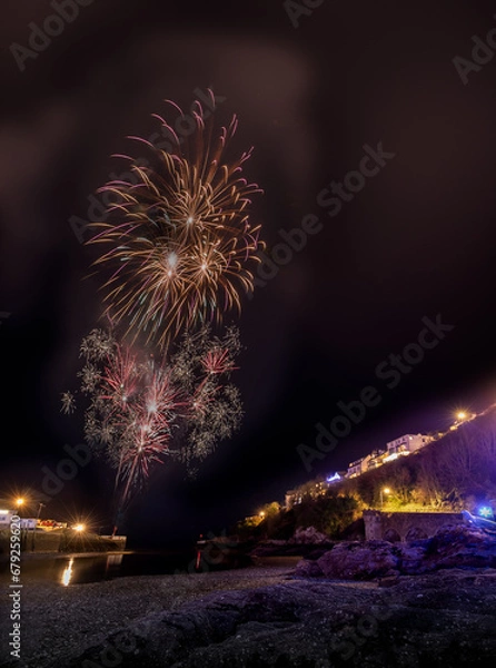 Obraz Looe Fireworks display from the Banjo Pier 