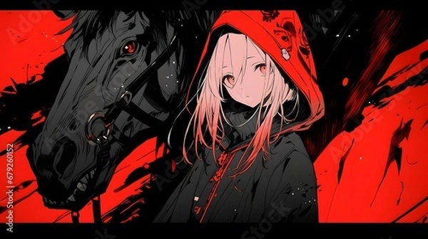 Fototapeta Horror anime manga art, background illustration design