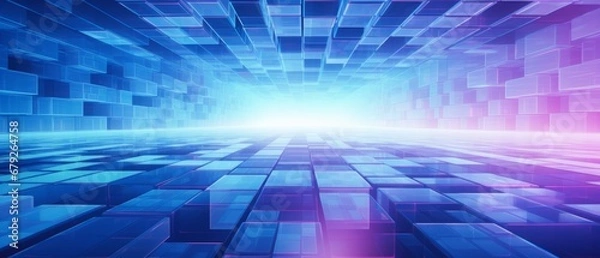 Fototapeta Virtual reality grid. Futuristic background