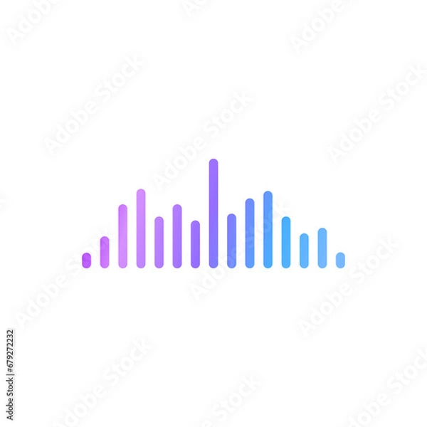 Obraz Multi colored sound audio wave object icon