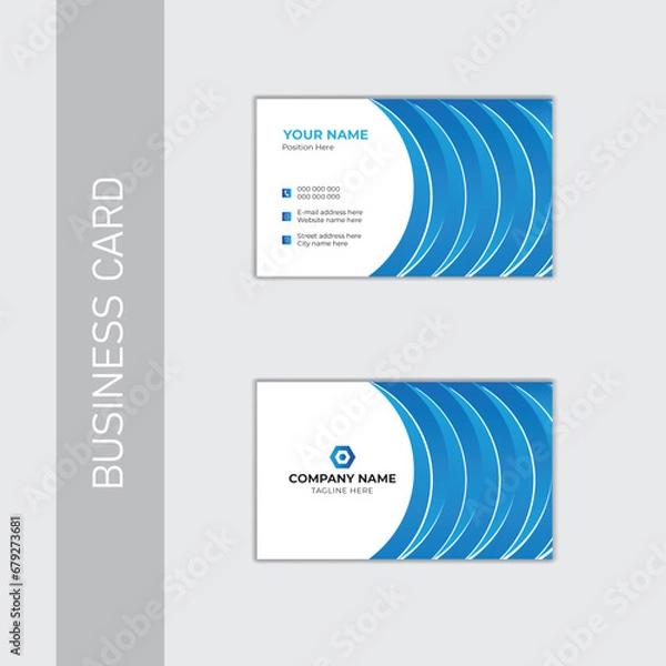 Fototapeta Creative minimal modern business card design template.