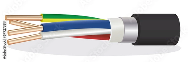 Obraz electric copper armored cable