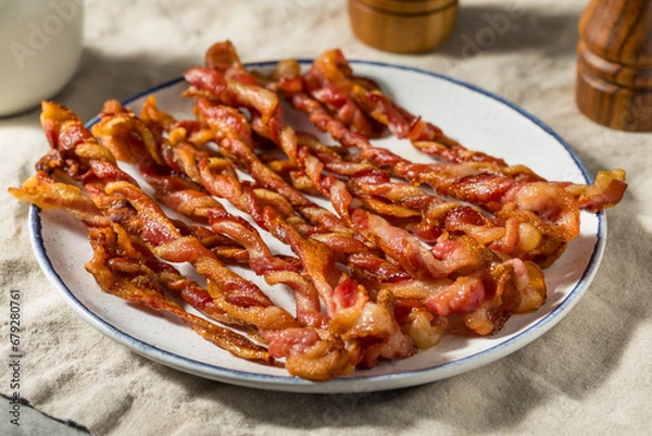 Obraz Homemade Trendy Twisted Bacon Strips