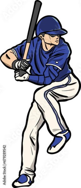 Obraz baseball batter action hitting  ball 