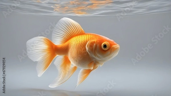 Obraz goldfish in aquarium  Closeup of a Gold Fish swimming in a tank 