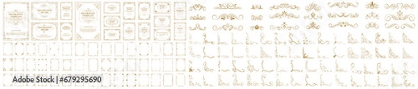 Fototapeta Decorative frames and borders backgrounds vintage design elements