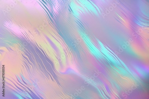 Fototapeta Silver iridescent, holographic foil texture, vector illustration. Generative AI