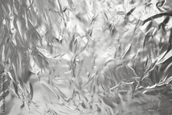 Fototapeta Silver metallic effect foil. Silver texture. Generative AI