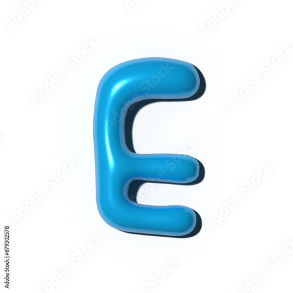 Fototapeta 3D alphabet letter resembling a playful balloon. For adding a touch of childlike wonder to school projects, children's books, birthday party invitations, cartoon-themed designs.