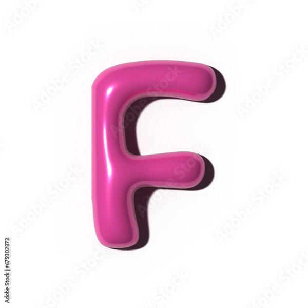 Fototapeta 3D alphabet letter resembling a playful balloon. For adding a touch of childlike wonder to school projects, children's books, birthday party invitations, cartoon-themed designs.