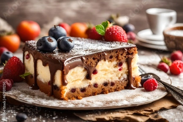 Fototapeta cake with berries