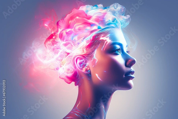 Fototapeta Character Visualization: Abstract Light Bulb Merge