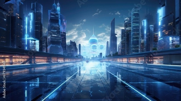 Fototapeta energy innovation: Smart grid and technology concept. Best image secures stocks in a leading technology and sustainable energy brand!